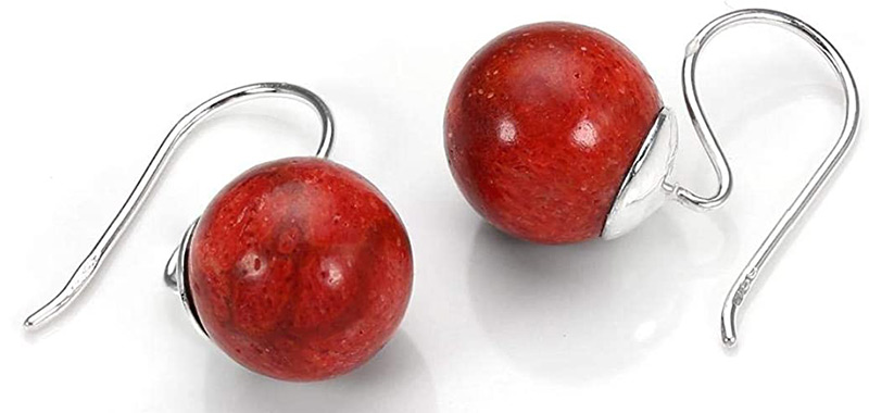 boucles oreilles corail vintage