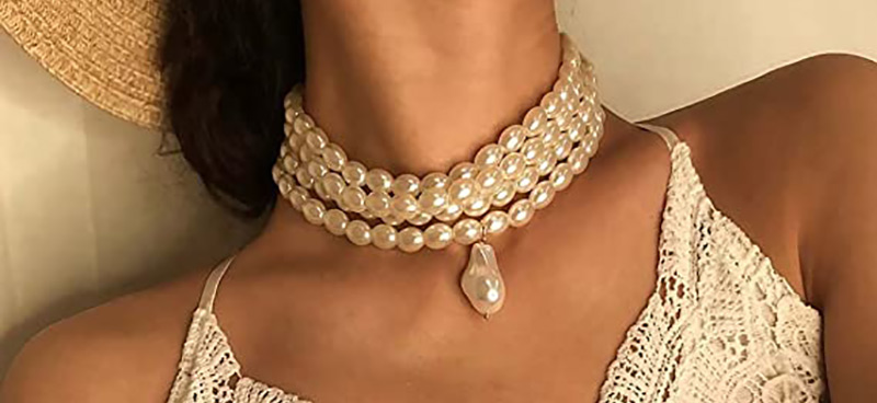 collier perle vintage