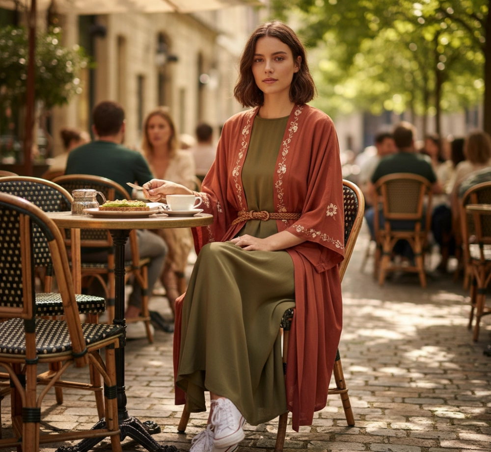 Kimono Bohème Femme look brunch décontracté