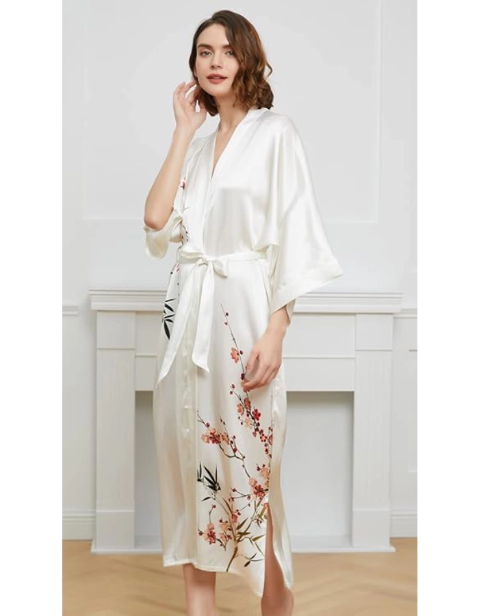 Kimono Femme Soie Bio Blanc