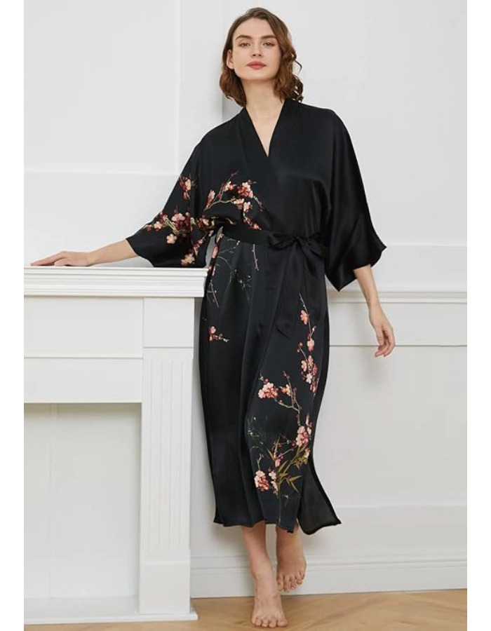 Kimono Femme Soie Bio Noir