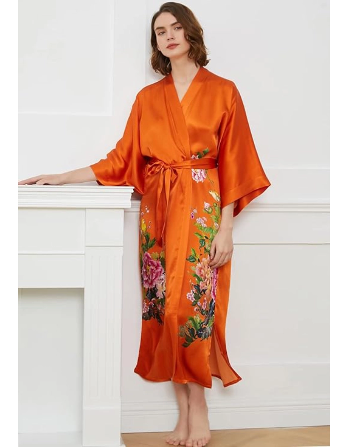 Kimono Femme Soie Bio Orange