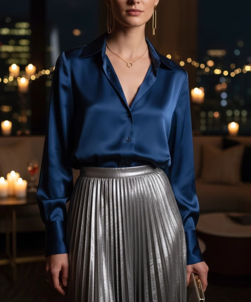 chemisier en soie femme Look de Soirée Élégant