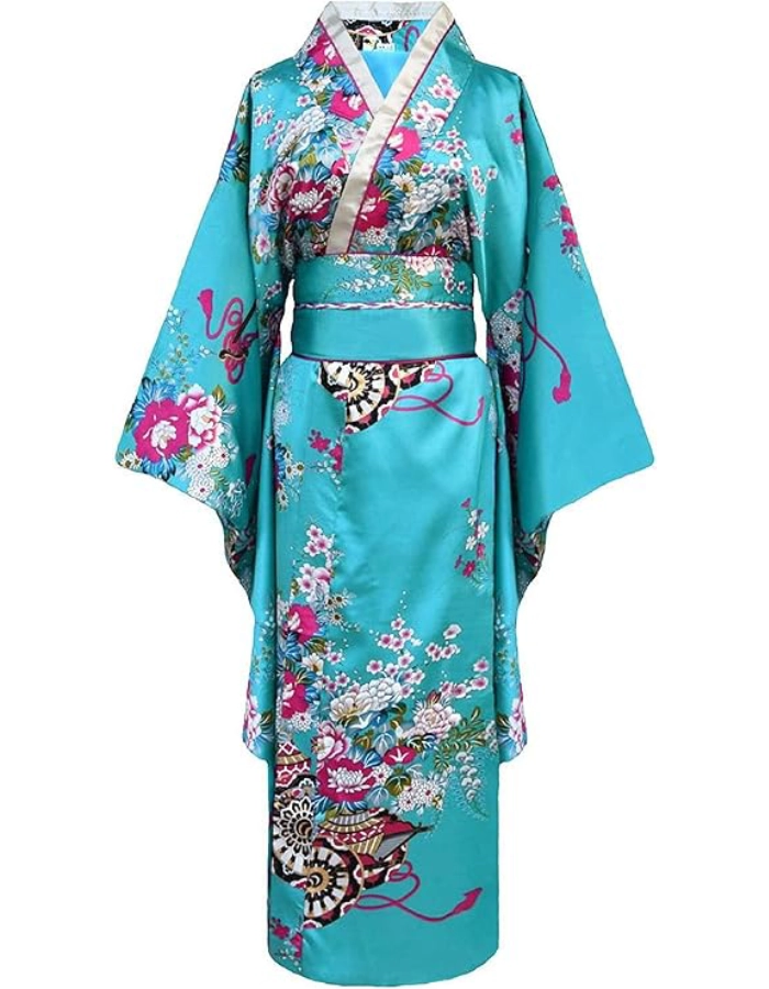 Yukata Japonais Femme Bleu